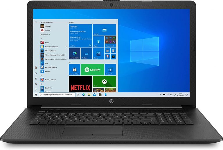HP 17-by2024nf PC Portable 17.3" HD+ Noir (Intel Core i3, RAM 4 Go, HDD 1 To, AZERTY, Windows 10)