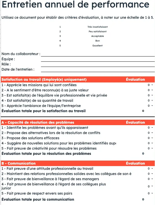 entretien annuel