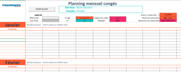 Planning conges rdc